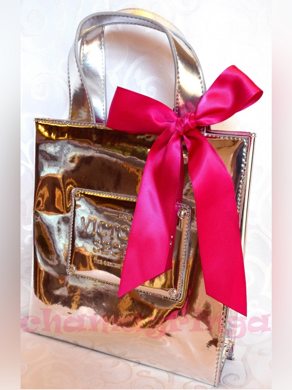 SEXIEST ON EARTH Victoria’s Secret Silver Gift Tote Bag NWT Vintage Runway Glam